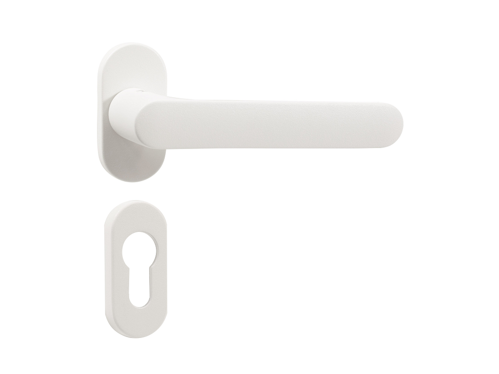 maniglia one rosetta ovale foro yale bianco colombo design.png Maniglia One Serie Mood Rosetta Ovale d.62x7,5h Bocchetta Foro Yale C01-Bianco Colombo Design - immagine 1